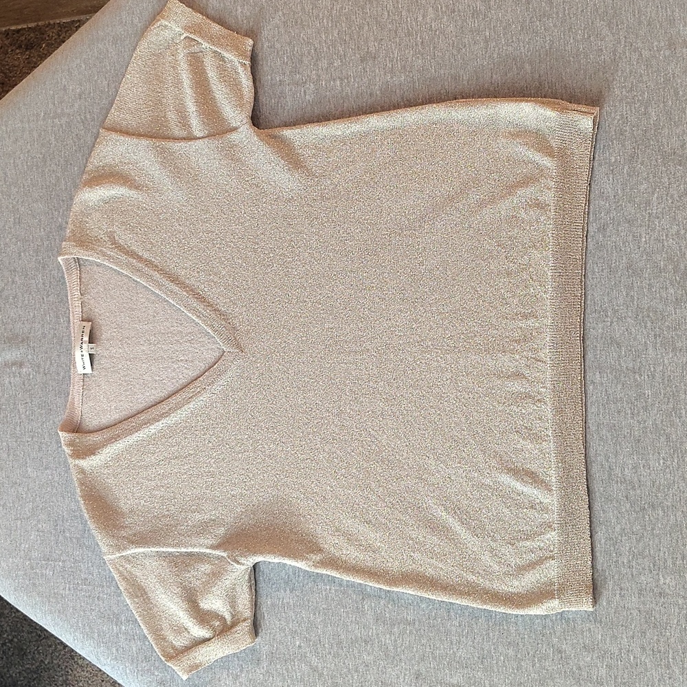 WHITE + WARREN WOMENS BEAUTIFUL SHORT SLEEVED BLOUSE